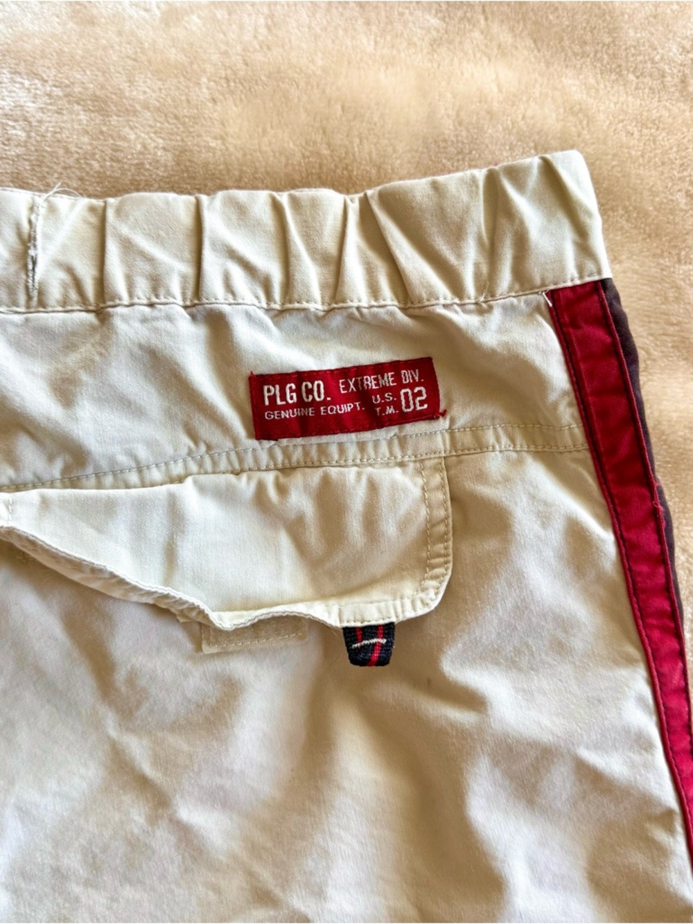 Vintage Y2K Cream Baggy Cargo Track Pants - Picture 9 of 9